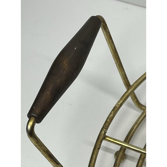 Vintage Brass Punch Bowl Caddy Mid Century Modern - Picture 3 of 14